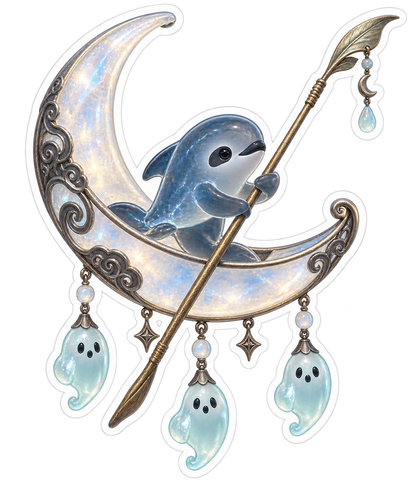 Sapphire Vaquita Crescent Wind Chime Gondolier Vinyl Sticker Decal
