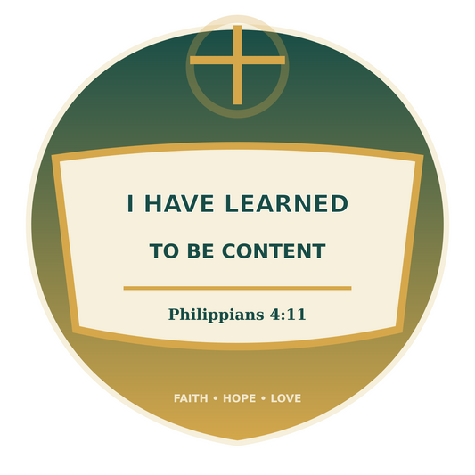 I Have Learned to Be Content Bible Quote Vinyl Sticker Decal
