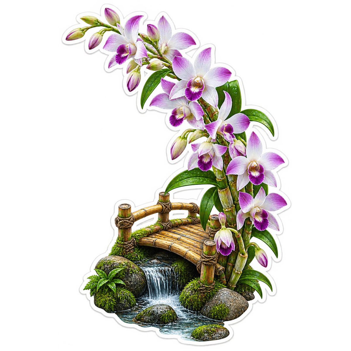 Dendrobium Bamboo Bridge Vinyl Sticker Decal