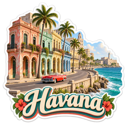 Havana Pastel Malecon Convertible Vinyl Sticker Decal