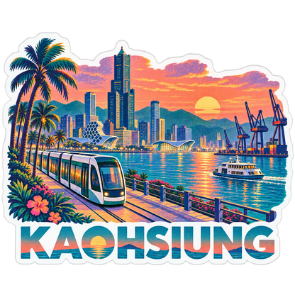 Kaohsiung Harbor Lrt Coral Sunset Vinyl Sticker Decal