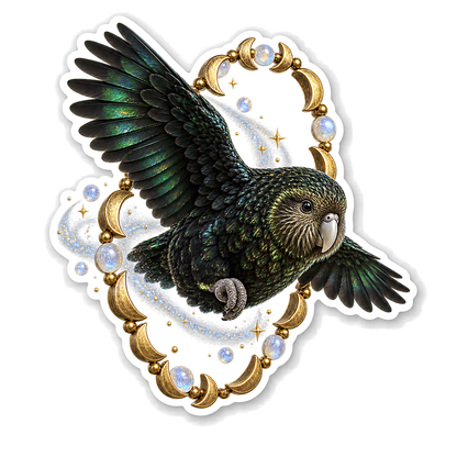Black Lacquer Kakapo Celestial Circus Hoop Diver Vinyl Sticker Decal