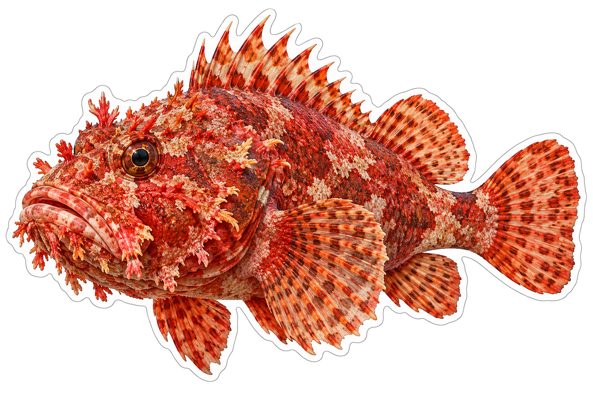 Red Scorpionfish Vinyl Sticker Decal