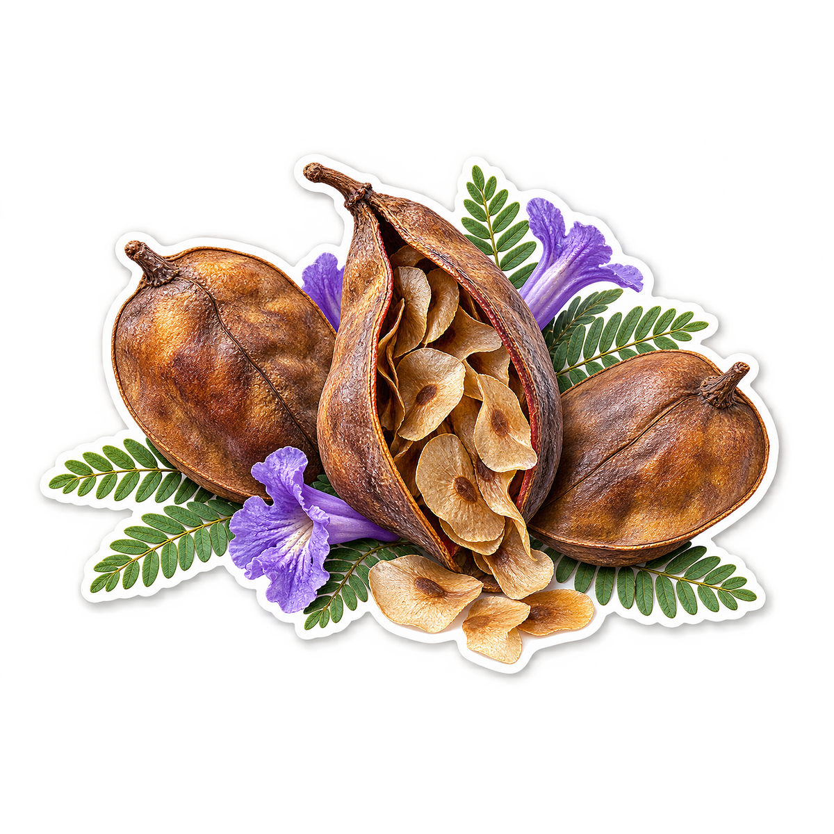 Jacaranda Pod Mosaic Fan Vinyl Sticker Decal