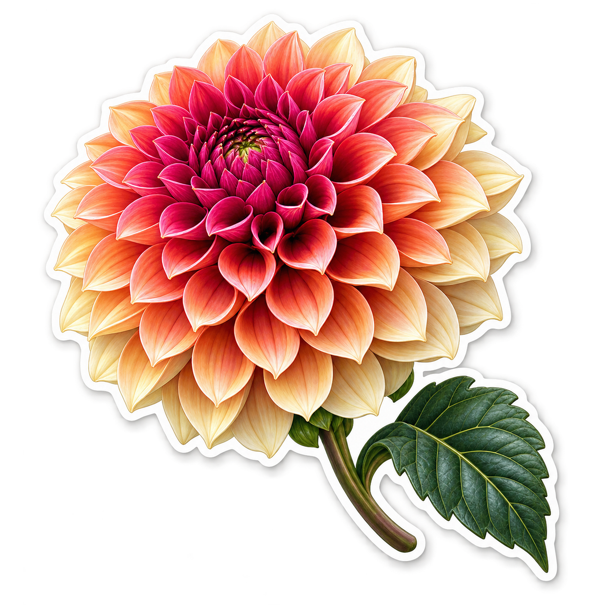 Dahlia Kaleidoscope Bloom Vinyl Sticker Decal