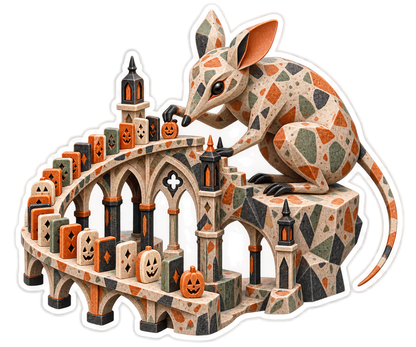 Terrazzo Bandicoot Pumpkin Domino Architect Vinyl Sticker Decal