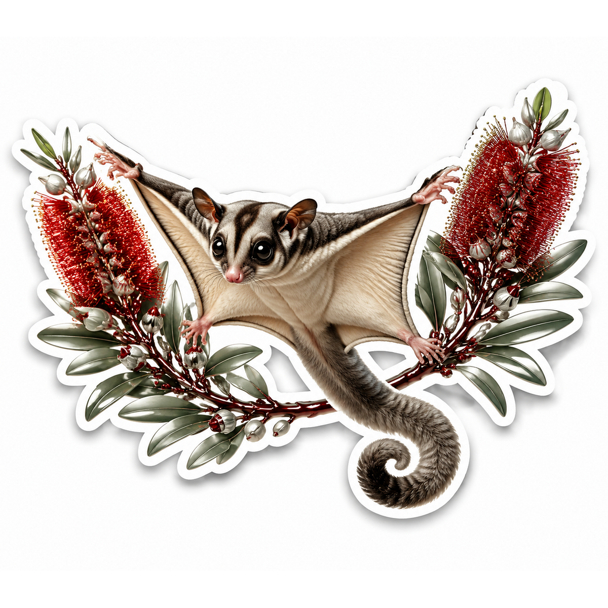 Sugar Glider Bottlebrush Glide Vinyl Sticker Decal