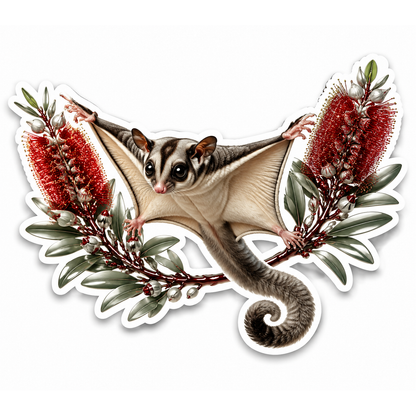 Sugar Glider Bottlebrush Glide Vinyl Sticker Decal
