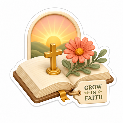 Grow In Faith Vinyl Sticker Decal