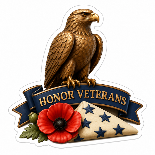 Honor Veterans Vinyl Sticker Decal