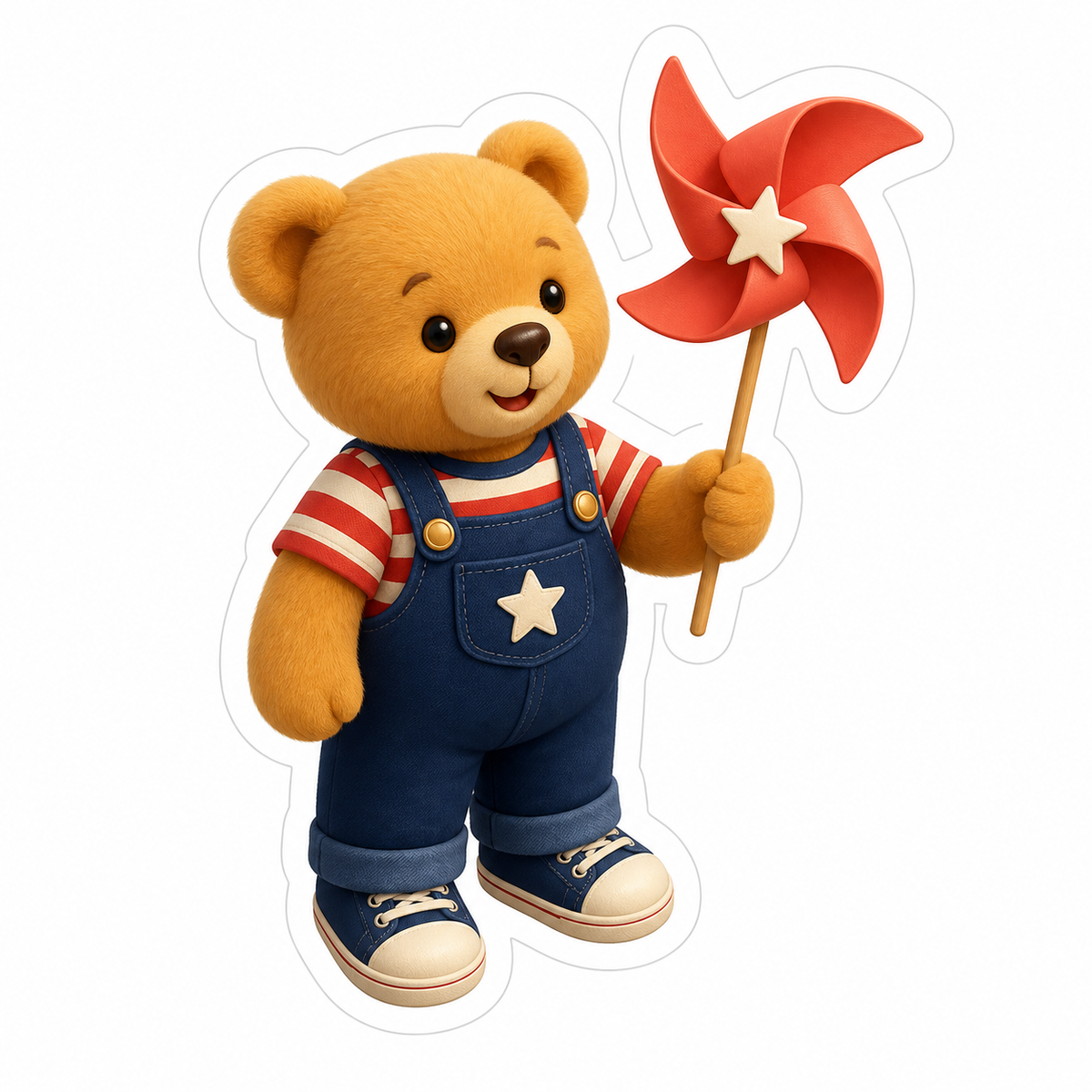 Honey-Colored Teddy Bear Vinyl Sticker Decal