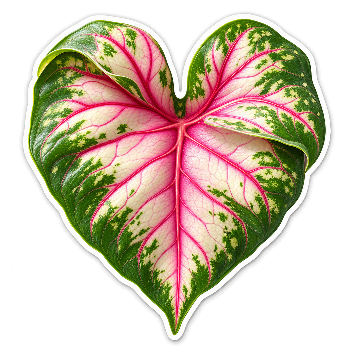 Caladium Rose Heart Vinyl Sticker Decal