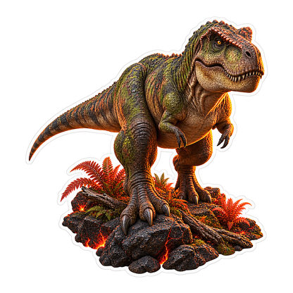 Tyrannosaurus Volcanic Stride Vinyl Sticker Decal