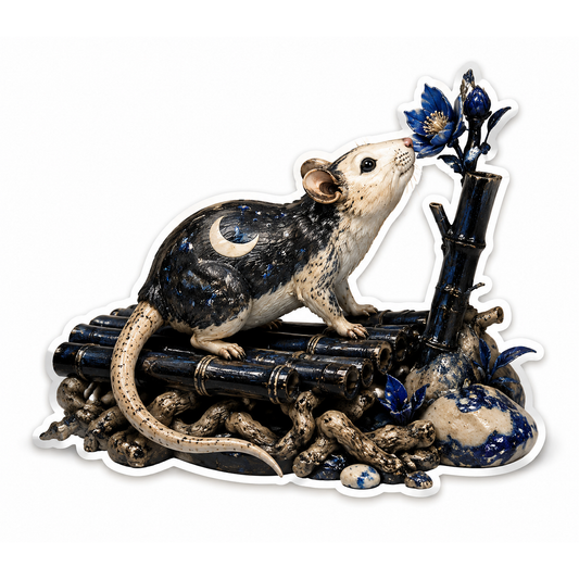 Moonrat Bamboo Night Crossing Vinyl Sticker Decal