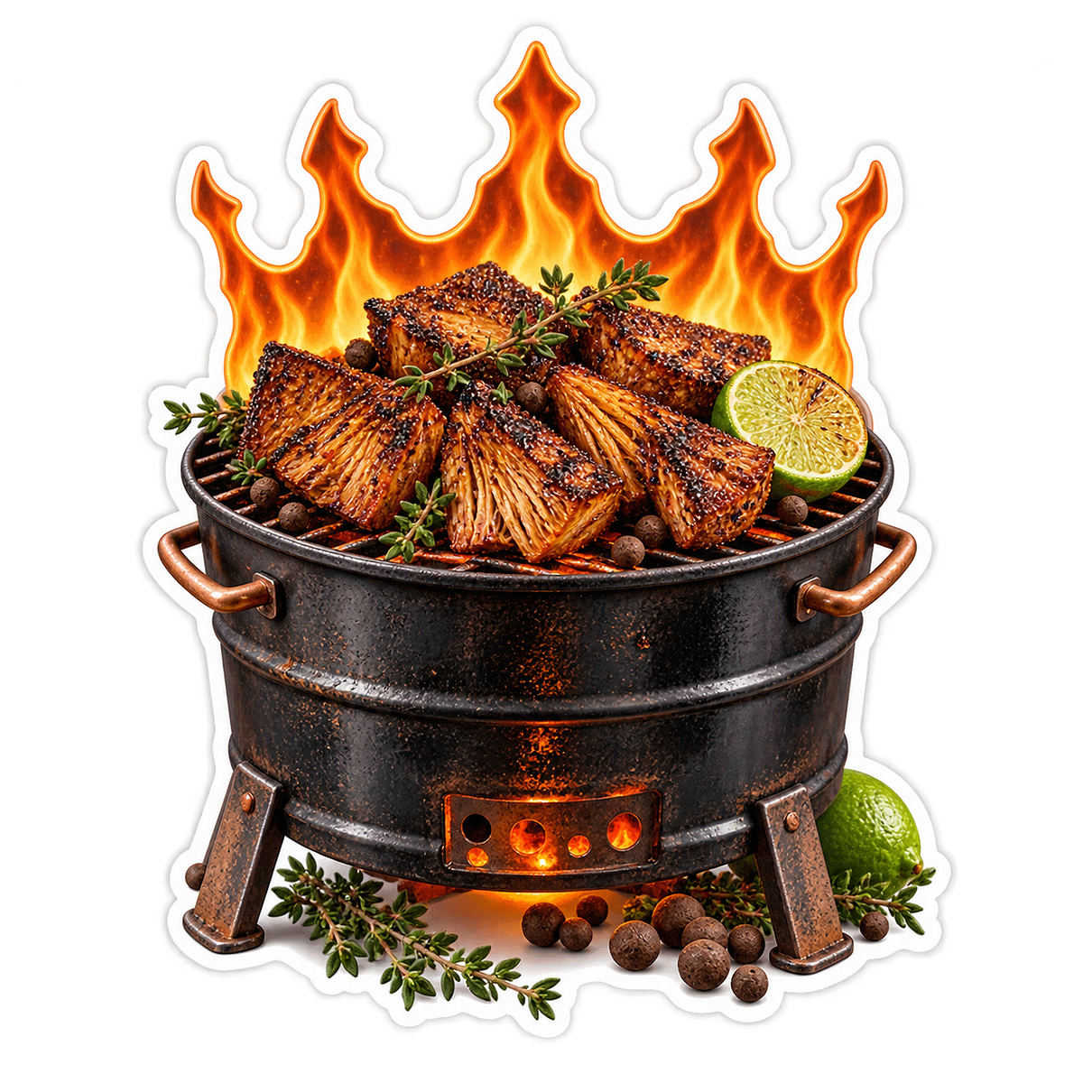 Jerk Jackfruit Obsidian Fire Crown Vinyl Sticker Decal