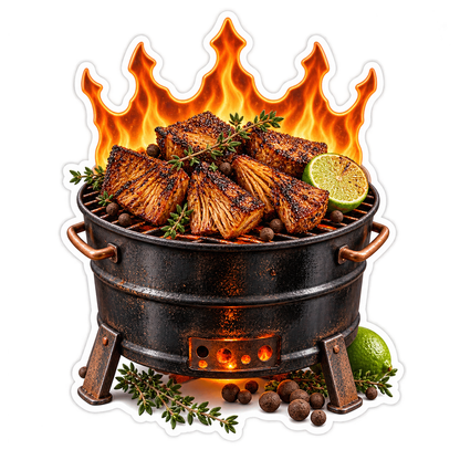 Jerk Jackfruit Obsidian Fire Crown Vinyl Sticker Decal