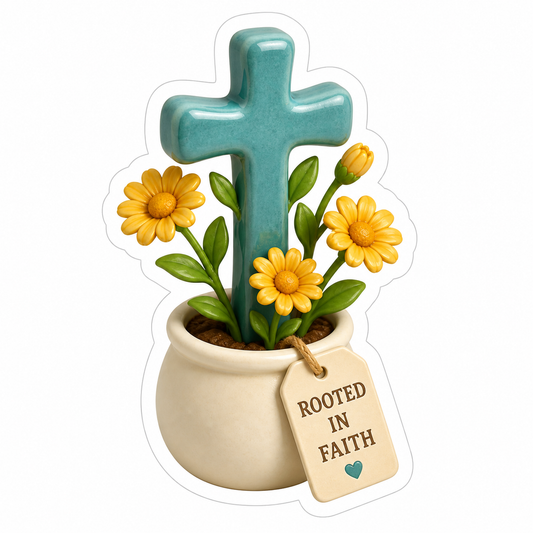 Rooted In Faith Vinyl Sticker Decal