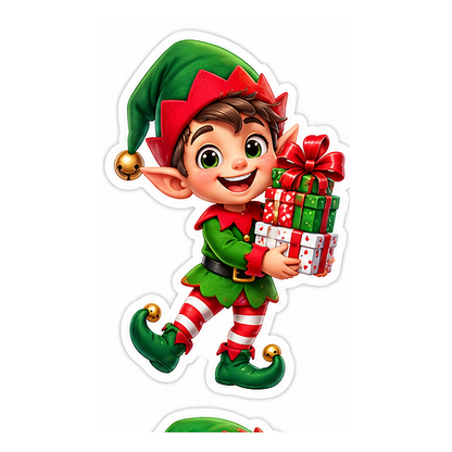 Christmas Elf Gifts Vinyl Sticker Decal