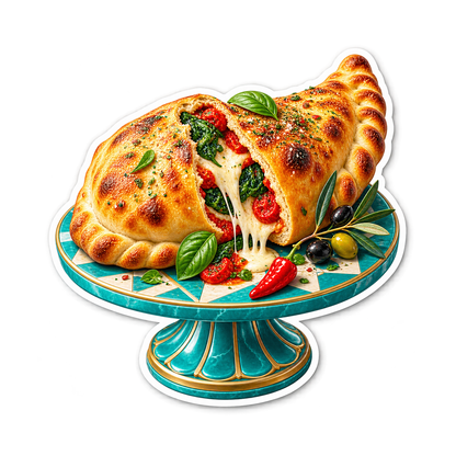 Calzone Turquoise Pedestal Vinyl Sticker Decal