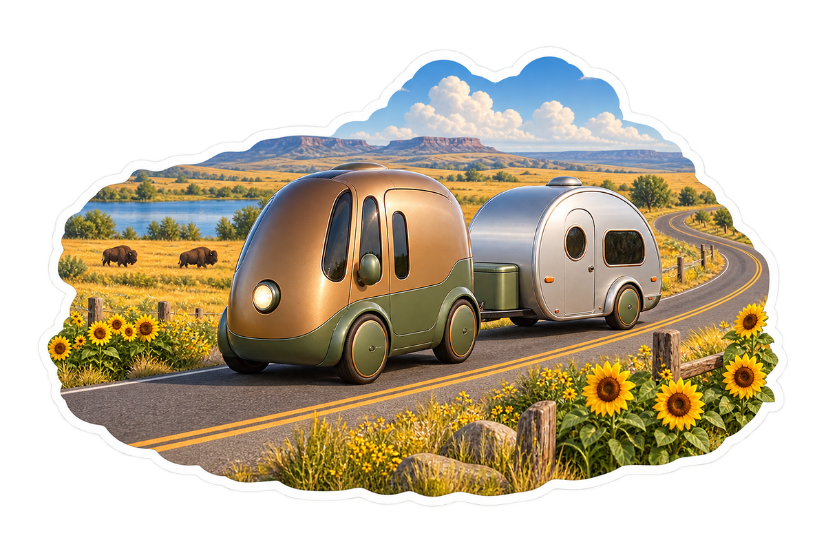Prairie Electric Towpod Sunflower Horizon Vinyl Sticker Decal