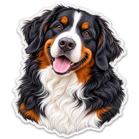 Bernese Mountain Dog Head Portrait Vinyl Sticker Decal