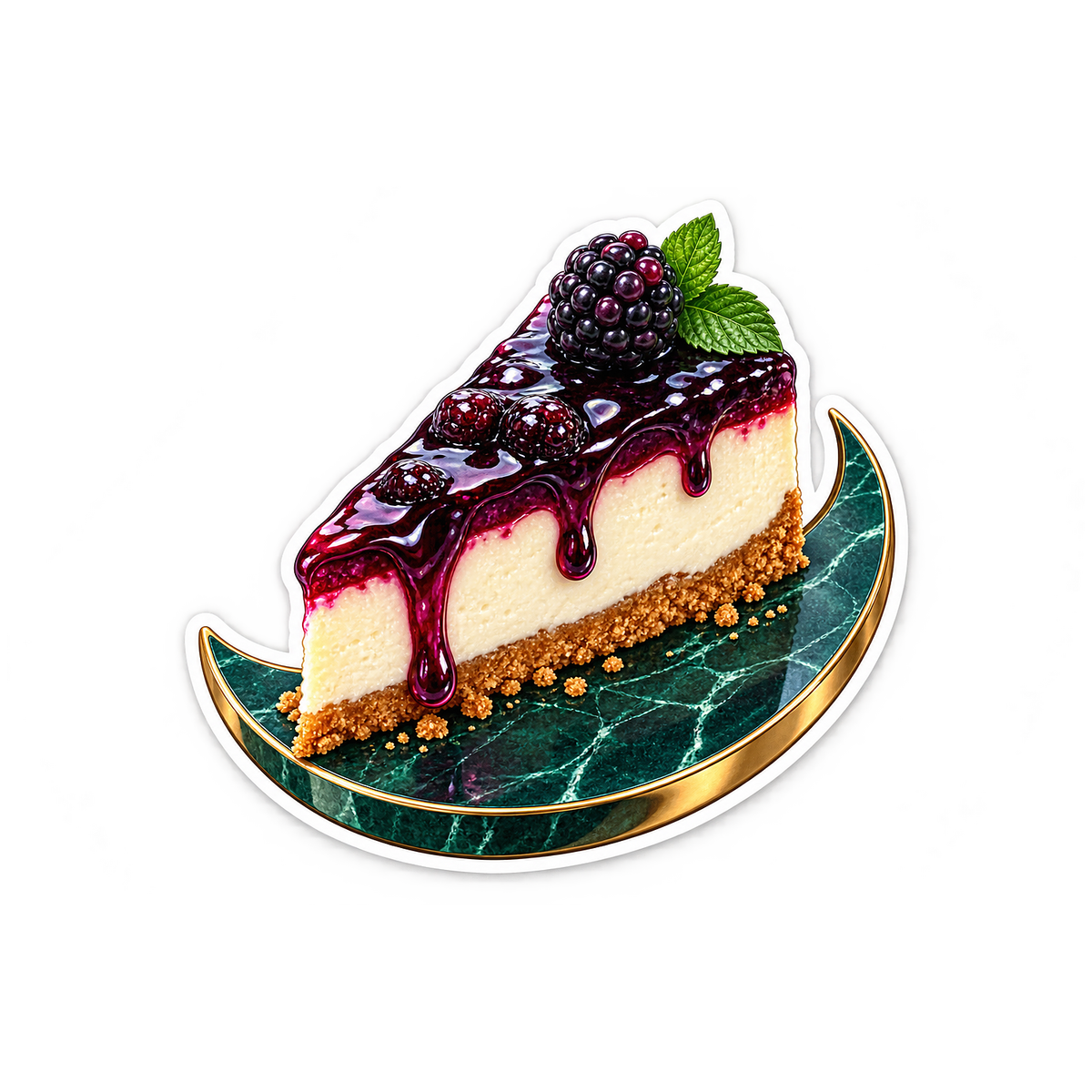 Berry Cheesecake Emerald Crescent Vinyl Sticker Decal