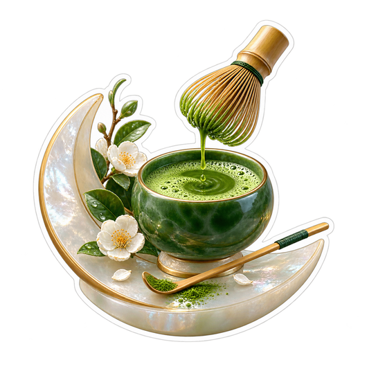 Matcha Moonstone Whisk Vinyl Sticker Decal