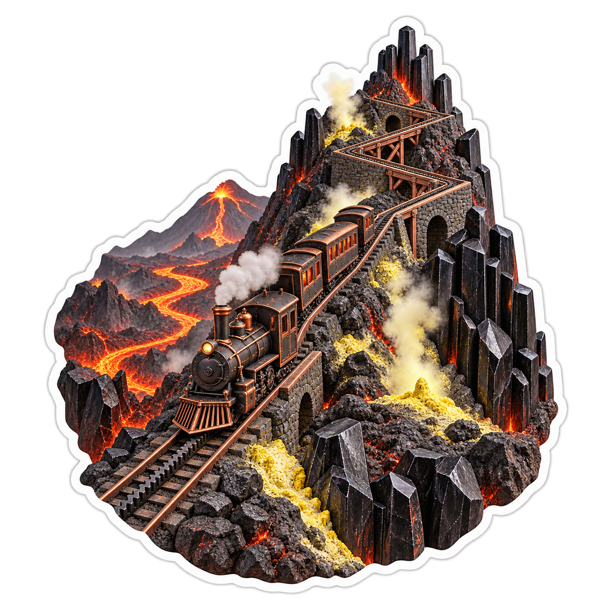 Volcanic Rack Railway Obsidian Vents Vinyl Sticker Decal