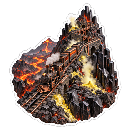 Volcanic Rack Railway Obsidian Vents Vinyl Sticker Decal