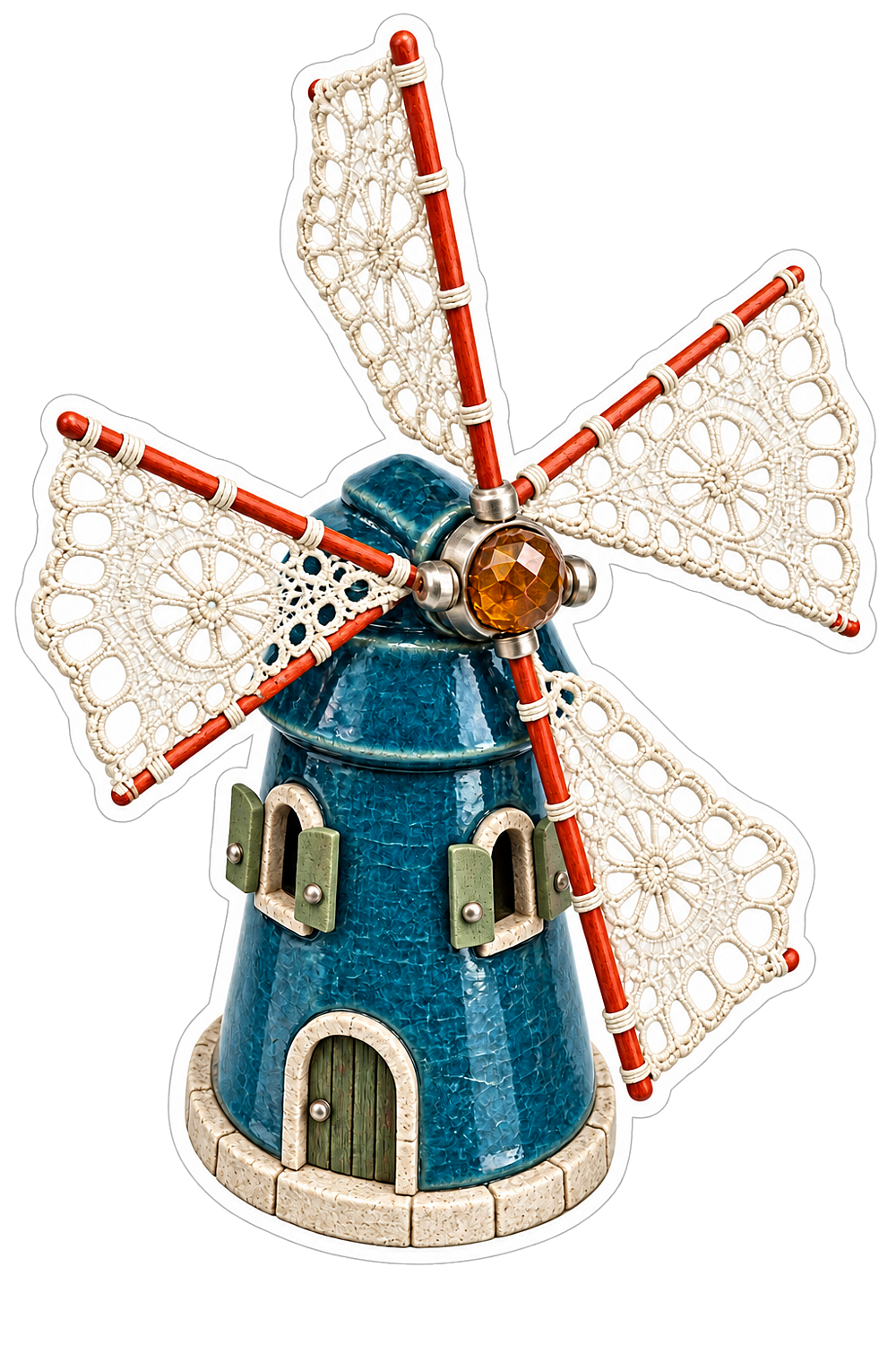 Bobbin Lace Windmill 1500Px 300Dpi V2 Vinyl Sticker Decal