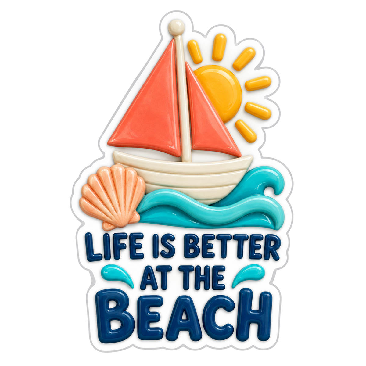 Life Is Better At The Beach Vinyl Sticker Decal
