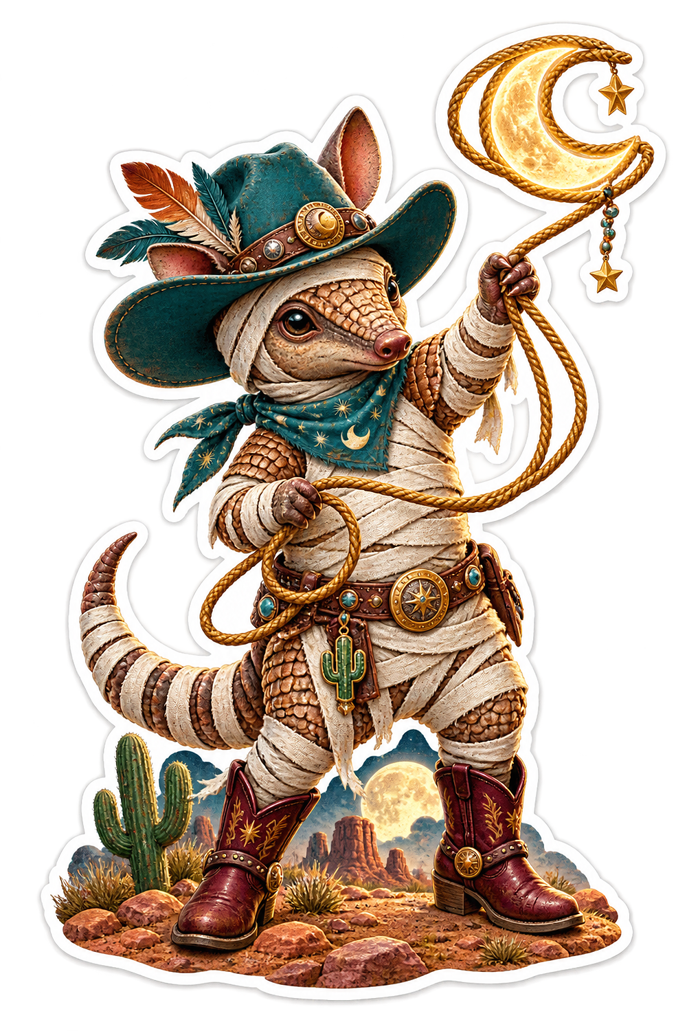Moon Mesa Mummy Armadillo Vinyl Sticker Decal
