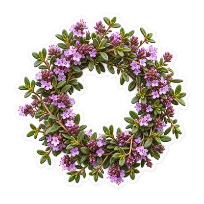 Thyme Clockwork Wreath Vinyl Sticker Decal