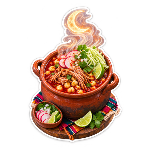 Pozole Terracotta Moon Vinyl Sticker Decal