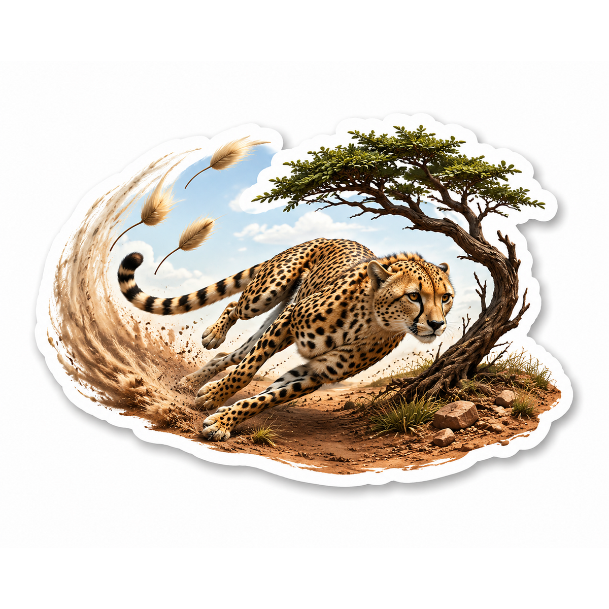 Cheetah Acacia Dust Sprint Vinyl Sticker Decal