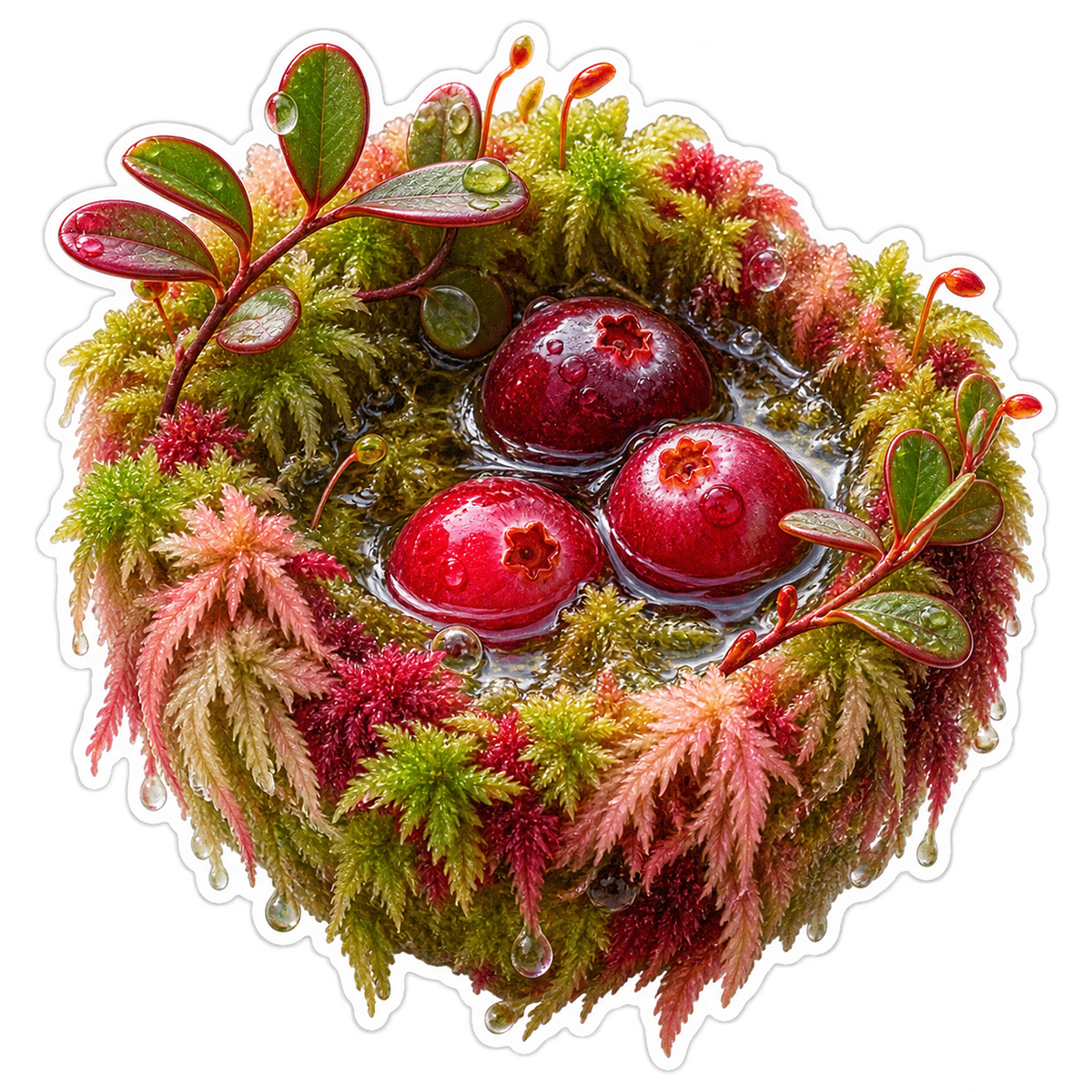 Sphagnum Moss Cranberry Bog Cup Vinyl Sticker Decal