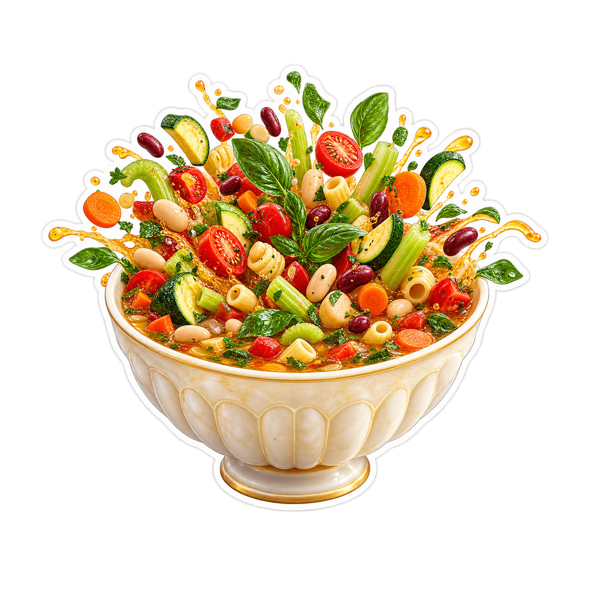 Minestrone Botanical Fountain Vinyl Sticker Decal