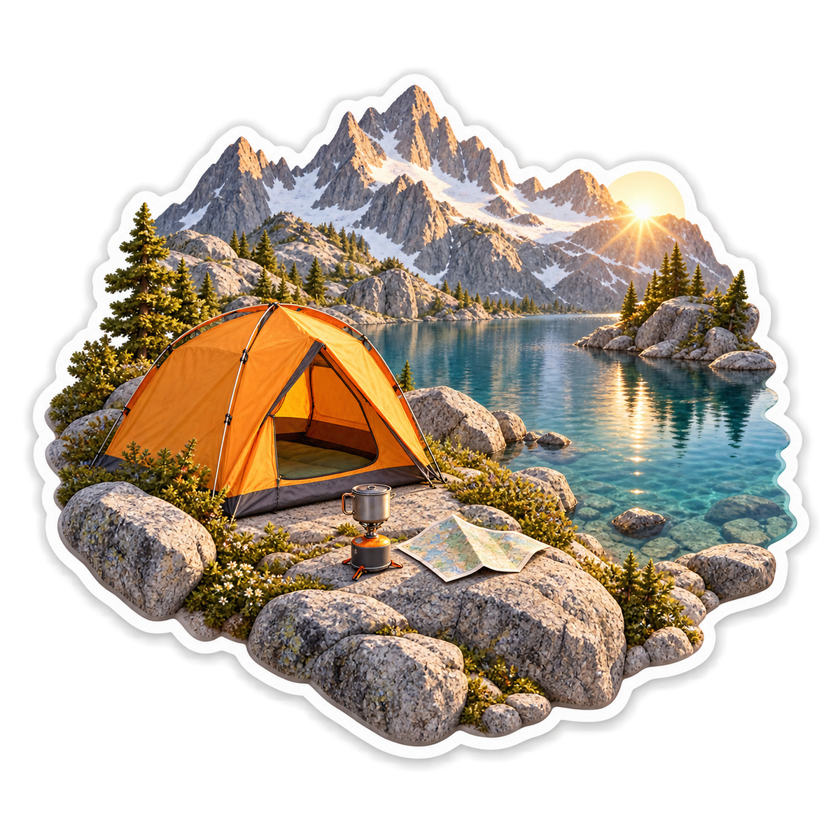 Saffron Tent Granite Lakeside Vinyl Sticker Decal