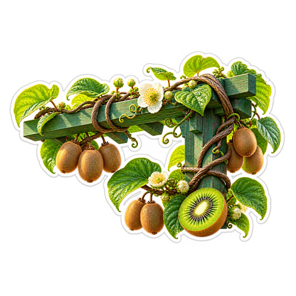 Kiwi Vine Jade Pergola Vinyl Sticker Decal