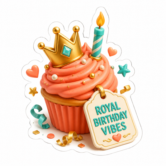 Royal Birthday Vibes Vinyl Sticker Decal