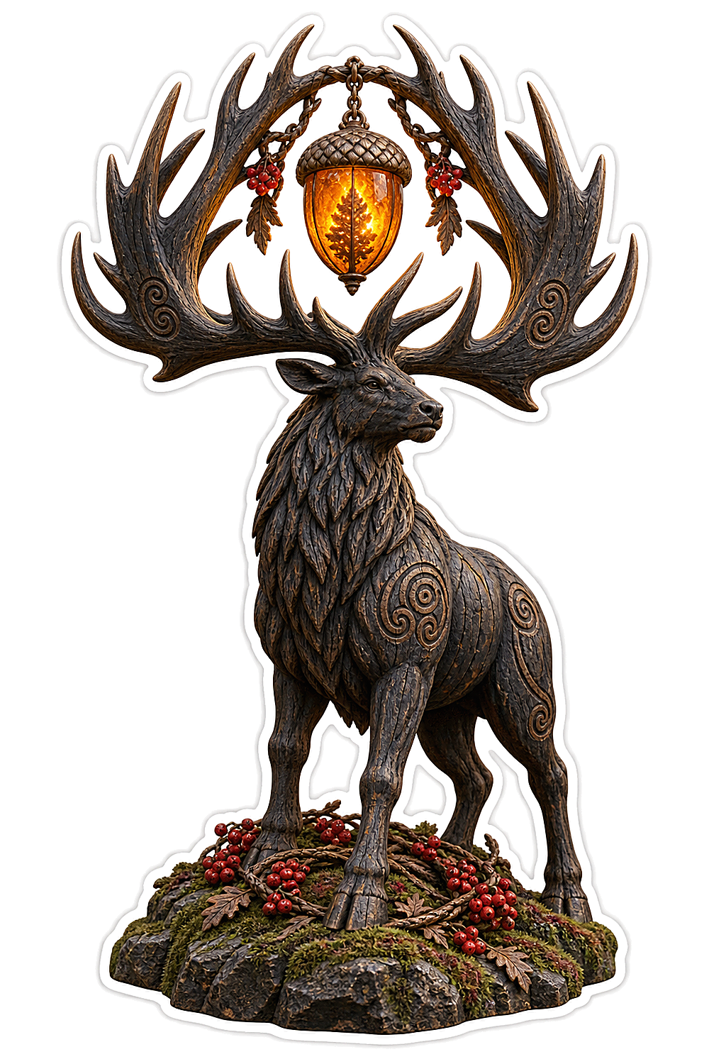 Charred Oak Irish Elk Acorn Reliquary Gatekeeper Vinyl Sticker Decal