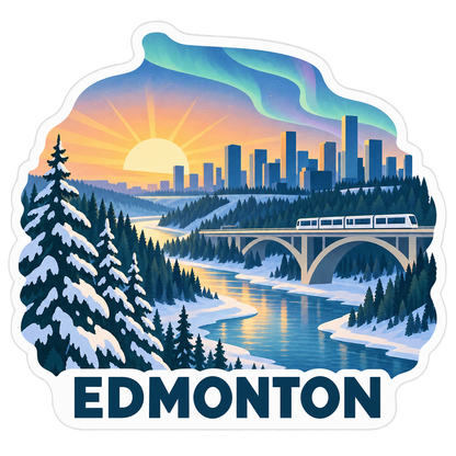 Edmonton River Valley Winter Lrt Vinyl Sticker Decal